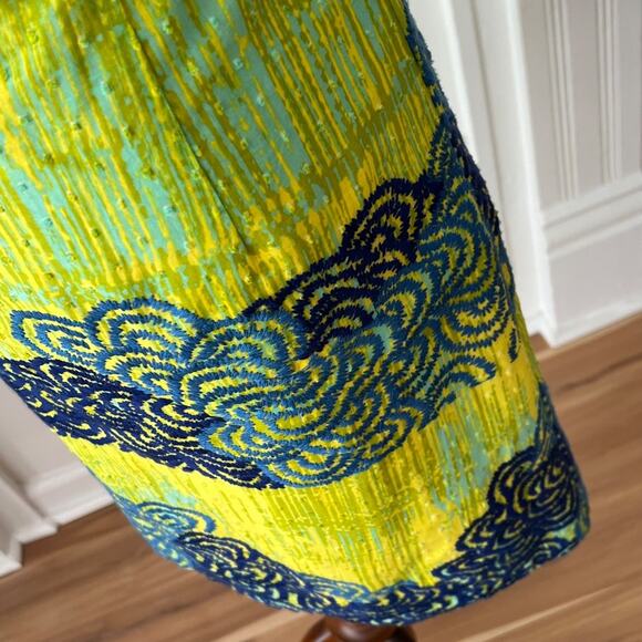 Anthropologie Dress 8 Embroidered Fall Dress Boho Tabitha Azure Scroll RARE - Picture 3 of 16